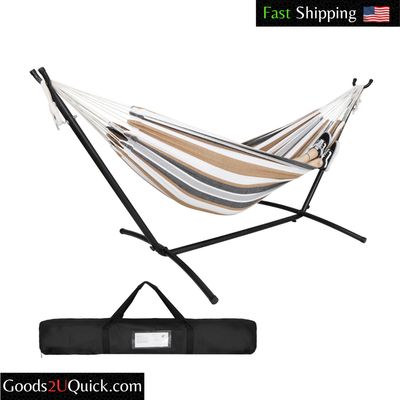 Portable Hammock with Stand for 2 person with Carrying case Outdoor Patio Use