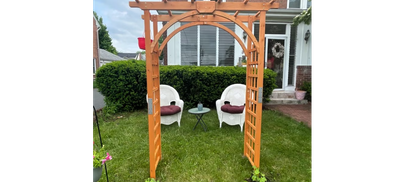 NEW 7FT Wood Backdrop Stand Wooden Garden Trellis Arbor Arch Garden Patio