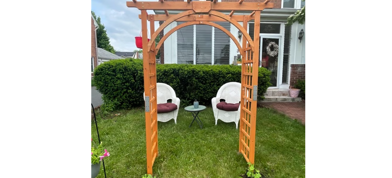 NEW 7FT Wood Backdrop Stand Wooden Garden Trellis Arbor Arch Garden Patio