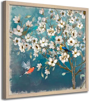 Canvas Wall-Art Flower Art Bird Wall Decoration Bedrooms Living Room, Framed Artwork/Modern Wall Decoration | Picture Frames Collage Wall Decor Size 20x20 With Light Color Solid Wood Framed Canvas Wall-Art Flower Art Bird Wall Decoration Bedrooms Living Room, Framed Artwork/Modern Wall Decoration | Picture Frames Collage Wall Decor Size 20x20 With Light Color Solid Wood Framed