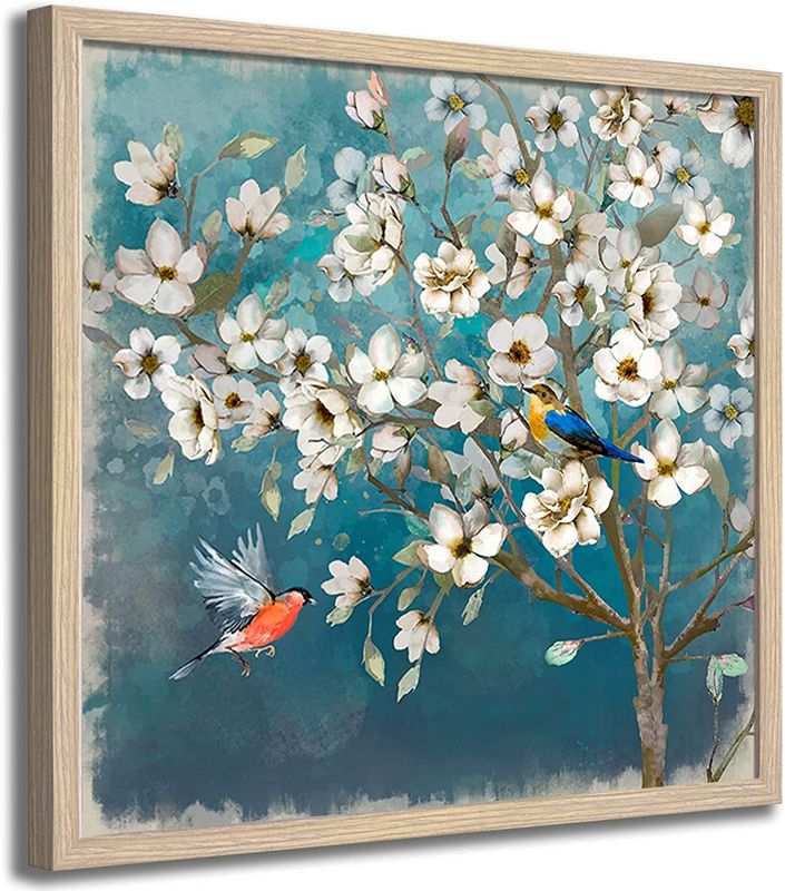 Canvas Wall-Art Flower Art Bird Wall Decoration Bedrooms Living Room, Framed Artwork/Modern Wall Decoration | Picture Frames Collage Wall Decor Size 20x20 With Light Color Solid Wood Framed Canvas Wall-Art Flower Art Bird Wall Decoration Bedrooms Living Room, Framed Artwork/Modern Wall Decoration | Picture Frames Collage Wall Decor Size 20x20 With Light Color Solid Wood Framed