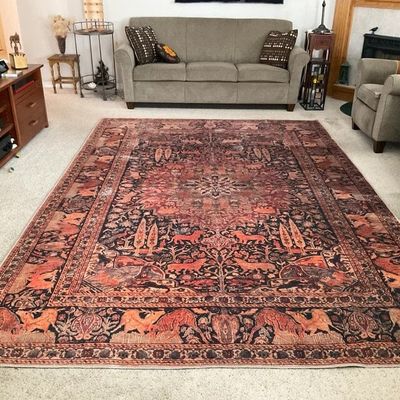 Rugs 8x10, Turkish Rug 8x10, Oushak Rug, Kilim Rug, Animal Rug, Oriental Rug 8x10, Area Rug 8x10, Rug For Living Room, Vintage Turkish Rug