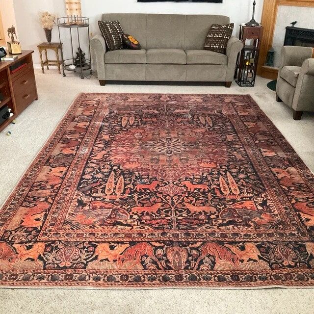 Rugs 8x10, Turkish Rug 8x10, Oushak Rug, Kilim Rug, Animal Rug, Oriental Rug 8x10, Area Rug 8x10, Rug For Living Room, Vintage Turkish Rug