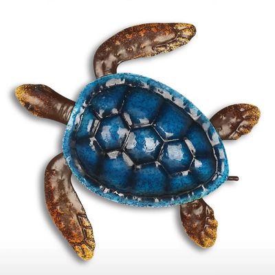 Blue Turtle Wall Decor Coast Ocean Sea Wall Art Iron Animal Wall Decor Home Bedroom Decoration