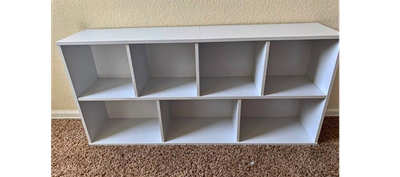 7-Cube Storage Bookcase Organizer Shelf Home Apt Furniture White NEW