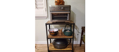 Rolling Bar 3 Tier Cart, Rustic Brown
