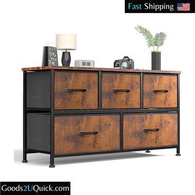 Sweetcrispy Dresser for Bedroom 5 Fabric Drawers Dresser Clothes Cabinet Storage Organizers