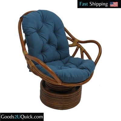 48-inch by 24-inch Solid Micro Suede Swivel Rocker Cushion - Indigo