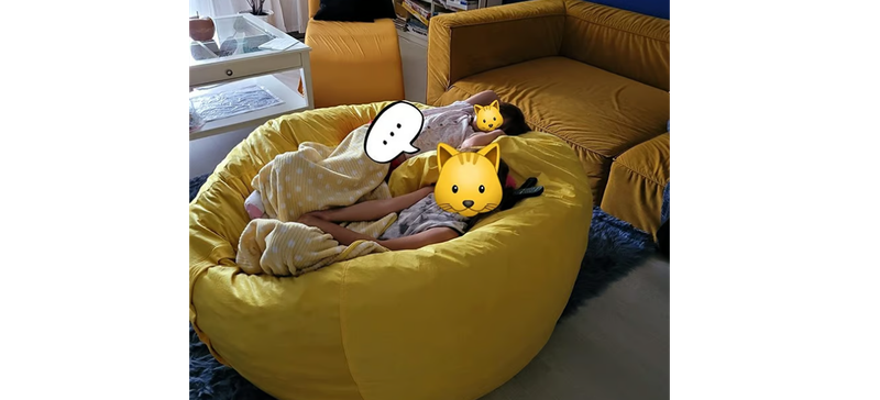 NEW 5 Foot Plush Ultra Soft Bean Bags Chairs Memory Foam Beanless Lemon