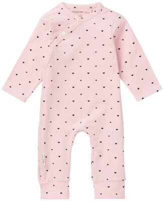 Noppies Roze kruippak met hartjes Noppies Roze kruippak met hartjes