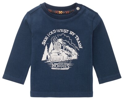 Noppies Donkerblauwe bloes met trein Noppies Donkerblauwe bloes met trein