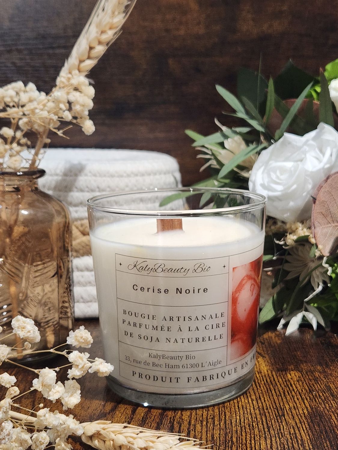 Bougie Artisanale Cerise Noir