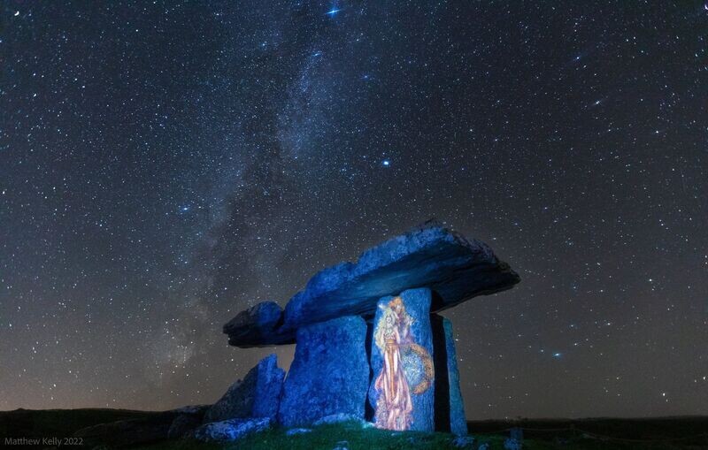 THE MAGIC CUP projected on Pol na Brón Dolmen