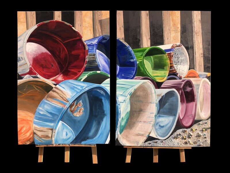 Atelier Orsini Venise:  Diptyque 2 * 89 * 116 - Pièce unique VENDU