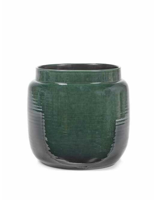 SIERPOT S - DONKERGROEN