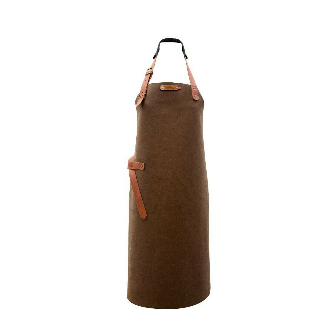 LEATHER LONG APRON KANSAS, Kleur: Rust