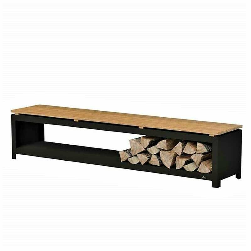 HOUTOPSLAG/TUINBANK - ZWART GELAKT