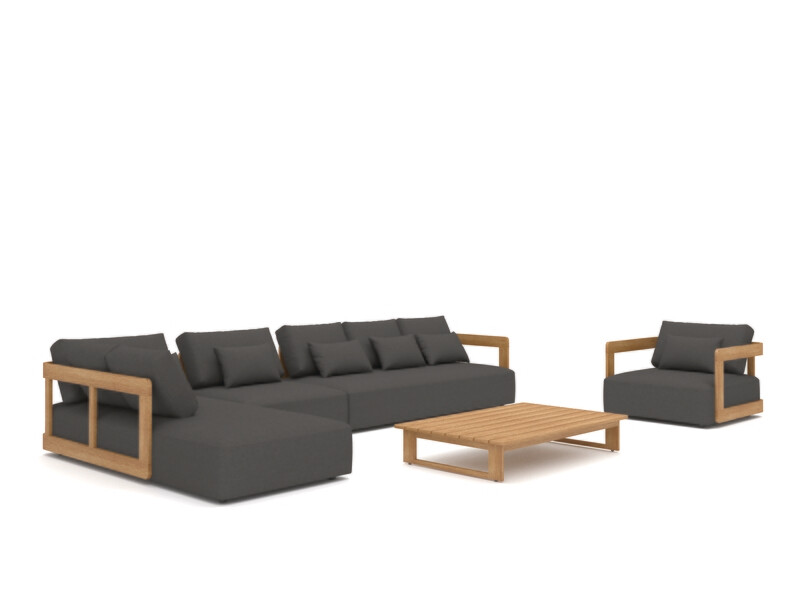 RAFA LOUNGESET - TEAK - zwart