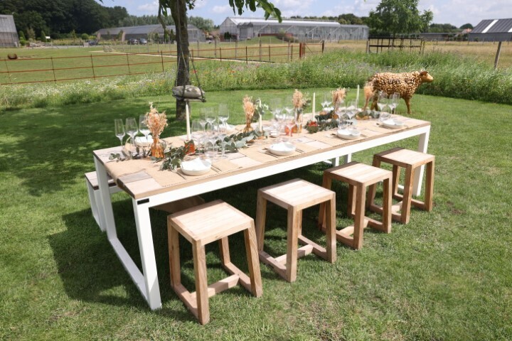 TUINTAFEL IN PADOEK - WIT FRAME
