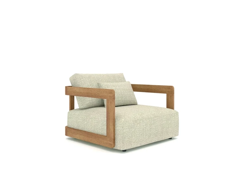 RAFA LOUNGE CHAIR - TEAK - ecru
