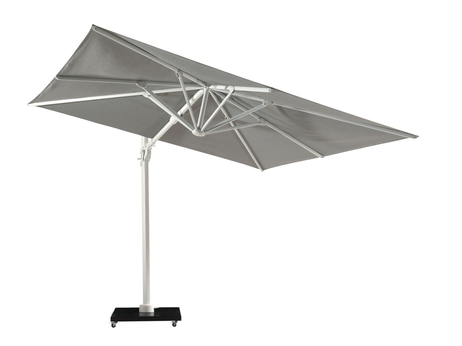 ZWEEFPARASOL UTAH - 300x300, Kleur: Alu white, grey