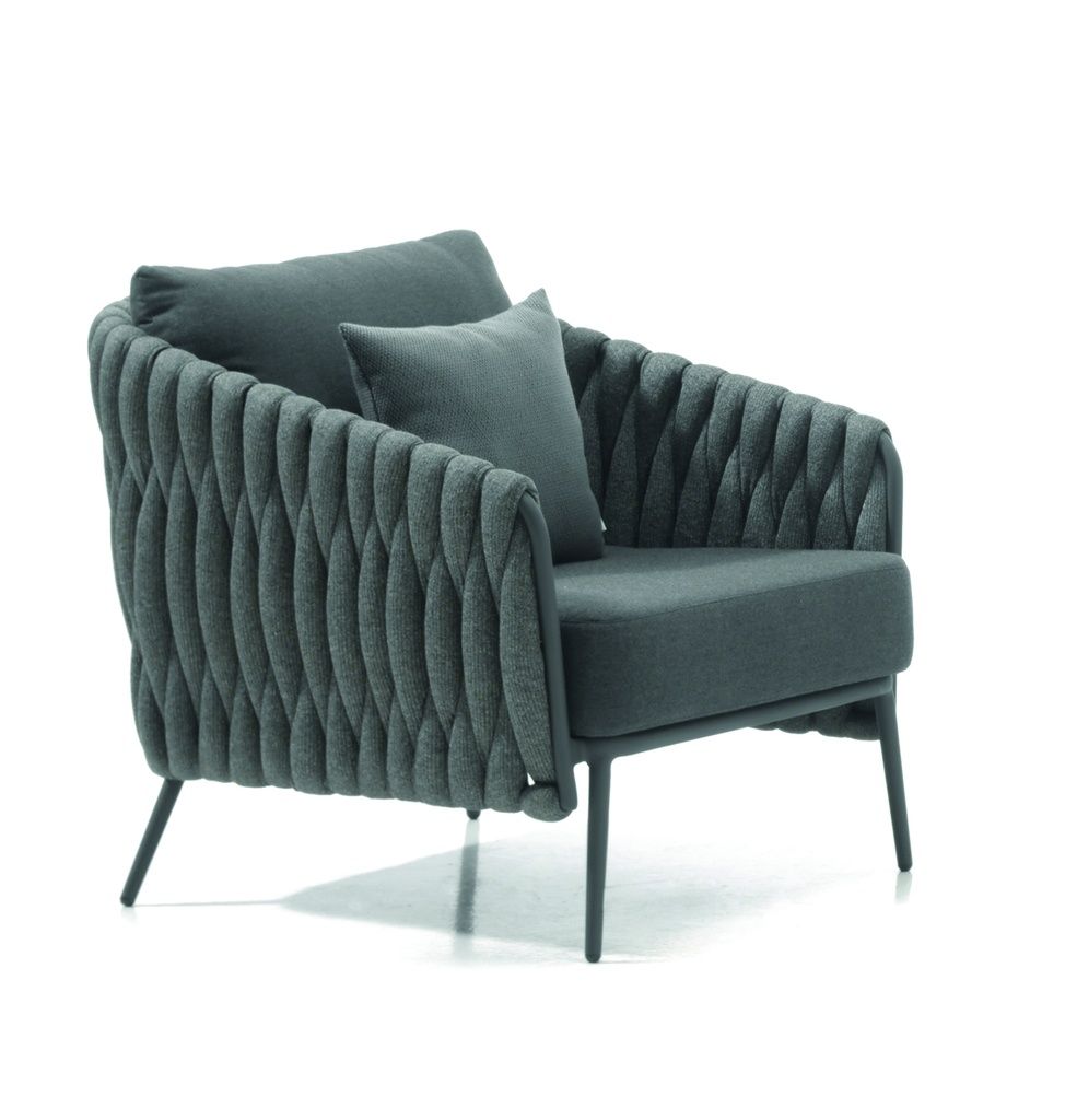 VIGO LOUNGESET VIGO LOUNGESET, Artikel: 1-SEAT, Kleur: CHARCOAL FRAME COLOR + SOCK DARK GREY