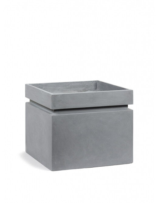PLANTENPOT VIERKANT - GRIJS, Maat: L 59.0 x H 50.0 cm