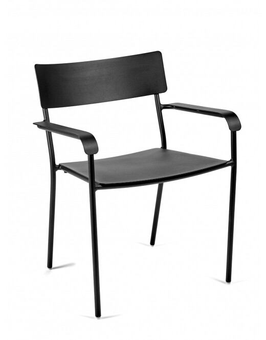 CHAIR WITH ARMRESTS - AUGUST BY VINCENT VAN DUYSEN, Kleur: Black