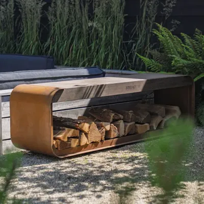 HOUTOPSLAG - CORTENSTAAL - laag model HOUTOPSLAG - CORTENSTAAL - laag model