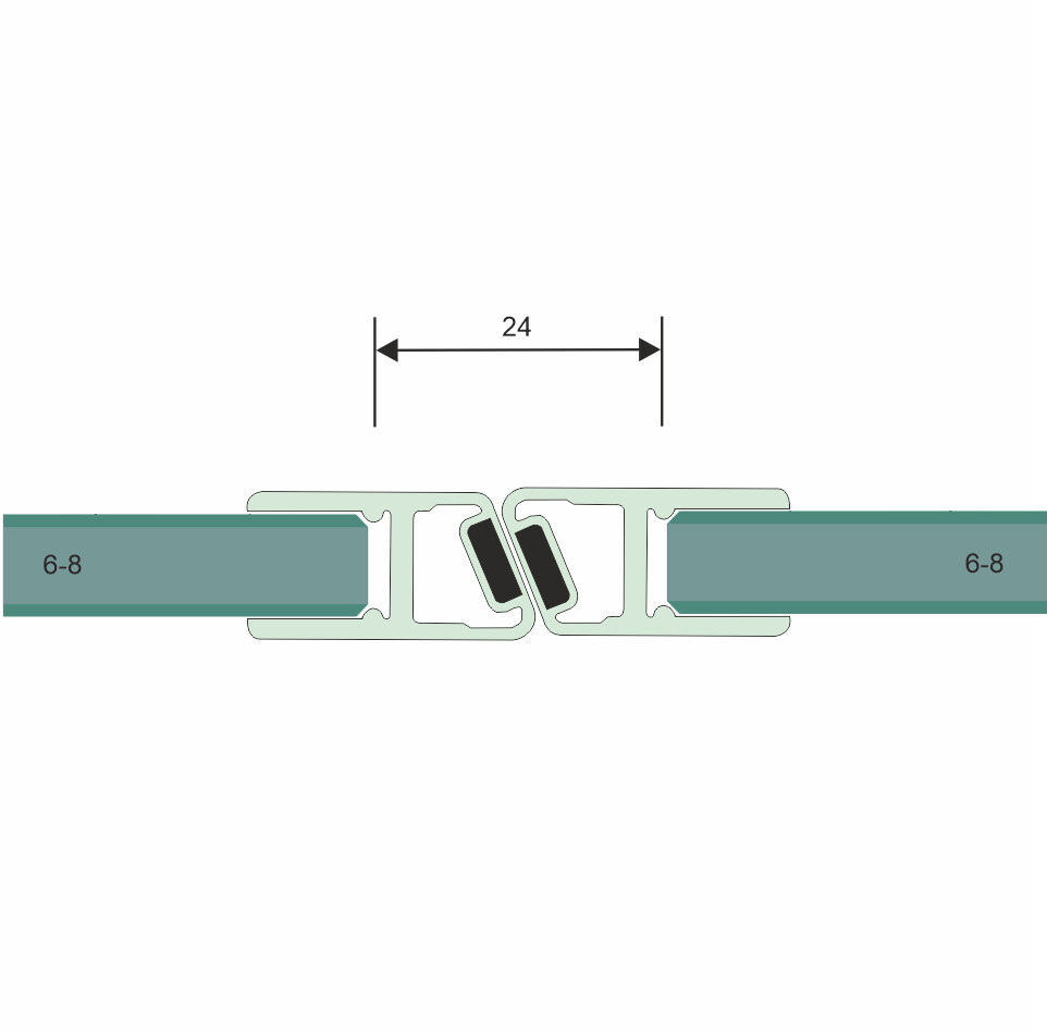 Magndetdichtung 180° für 6 + 8mm -  Länge = 2500