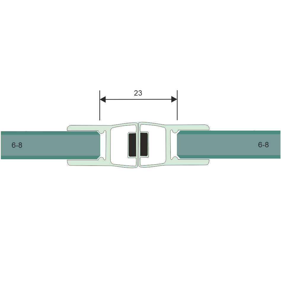 Magndetdichtung 180° für 6 + 8mm -  Länge = 2500