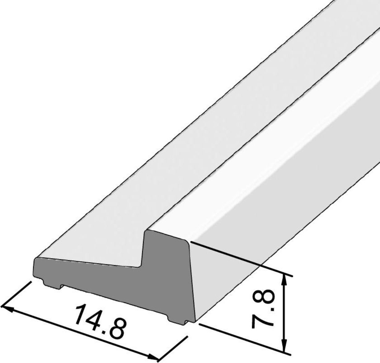 Schwallprofil Aluminium "glanzchrom"   Länge = 2010mm