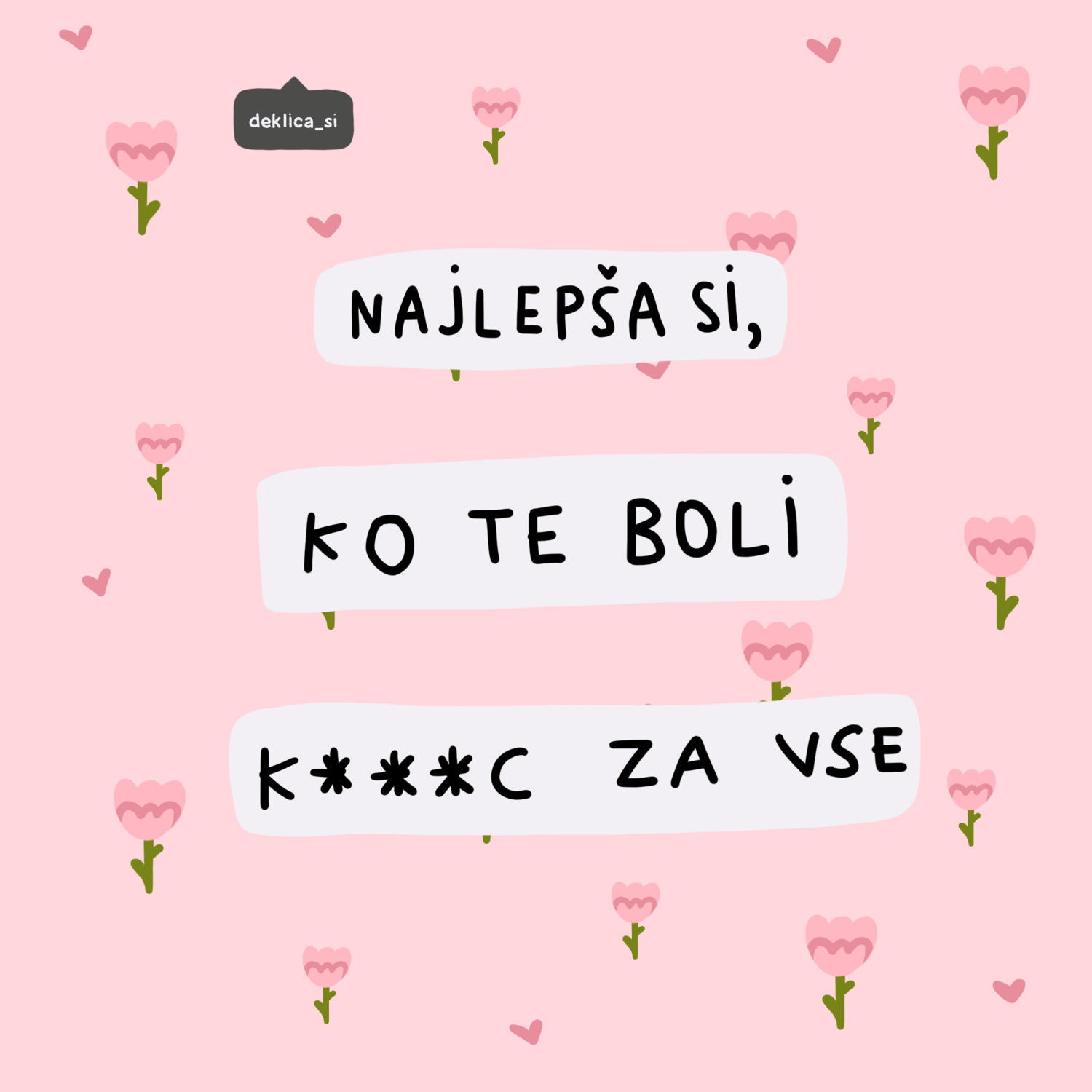 Print 'Najlepša si' 14x14, BREZ POŠTNINE Print 'Najlepša si' 14x14, BREZ POŠTNINE