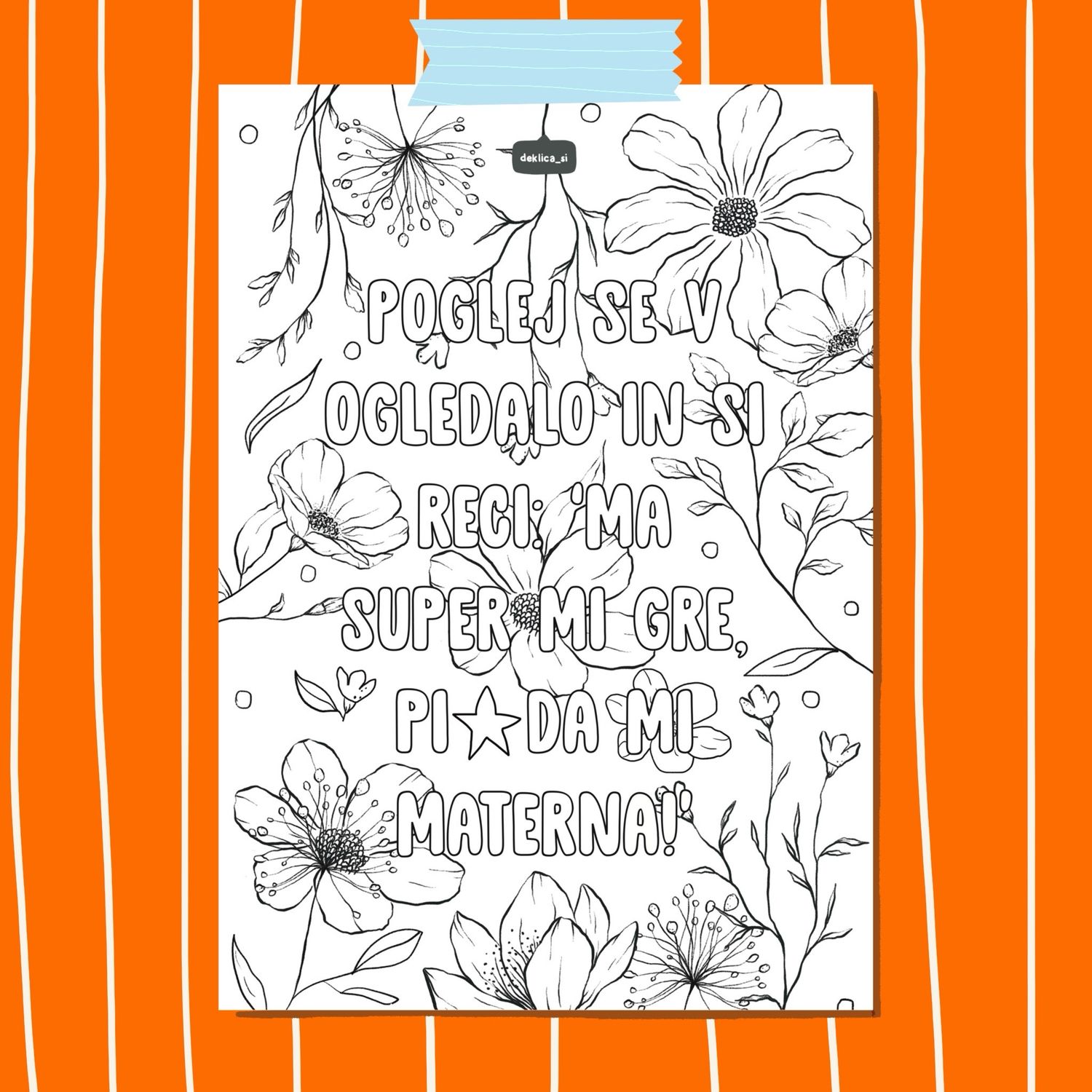 Print ‘Super mi gre’ POBARVANKA (A4, 350g papir)