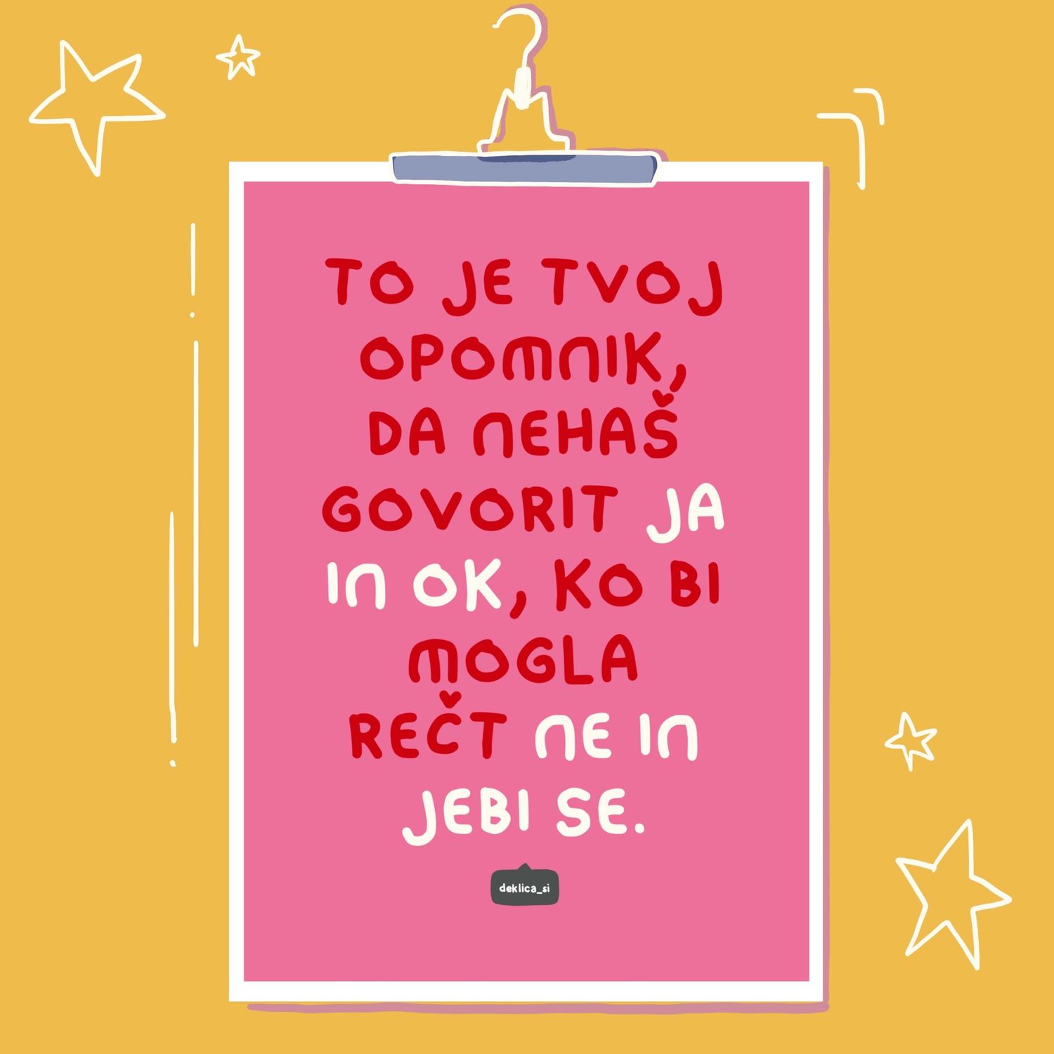 Print ‘Reci ne’ (A4 format, 350g papir, s certifikatom pristnosti)