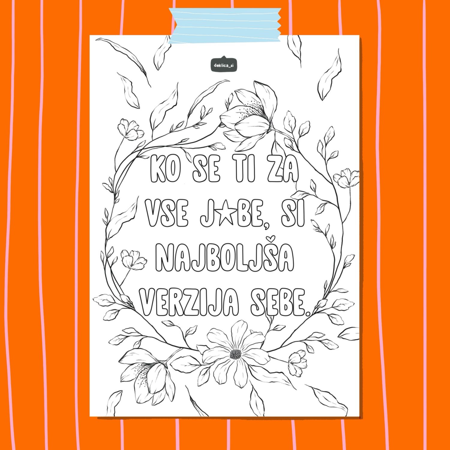 Print ‘Naj verzija sebe’ POBARVANKA (A4, 350g papir)