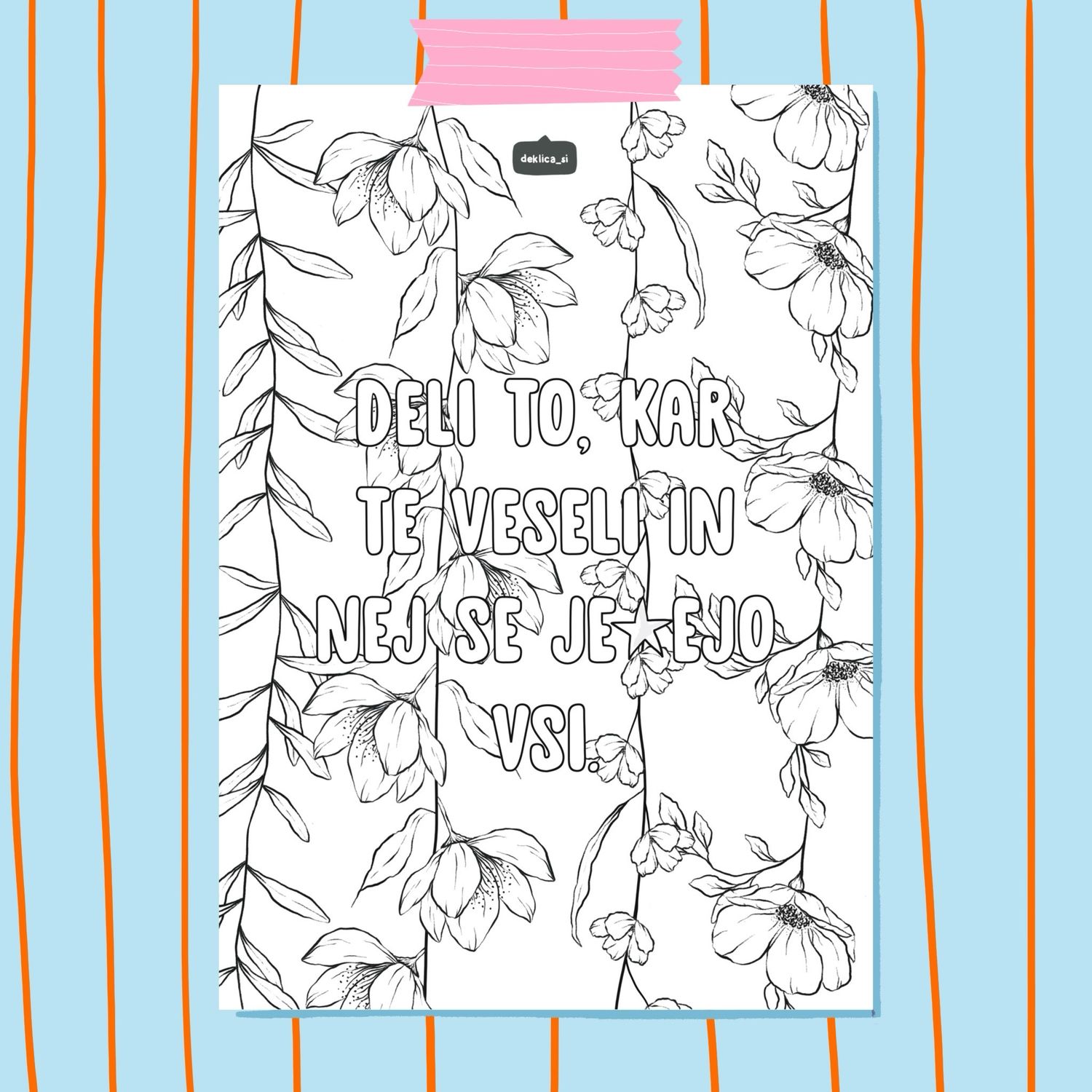 Print ‘Kar te veseli’ POBARVANKA (A4, 350g papir)