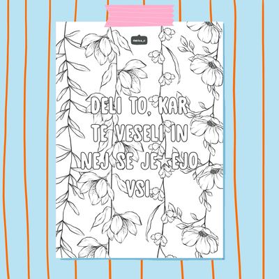 Print ‘Kar te veseli’ POBARVANKA (A4, 350g papir)