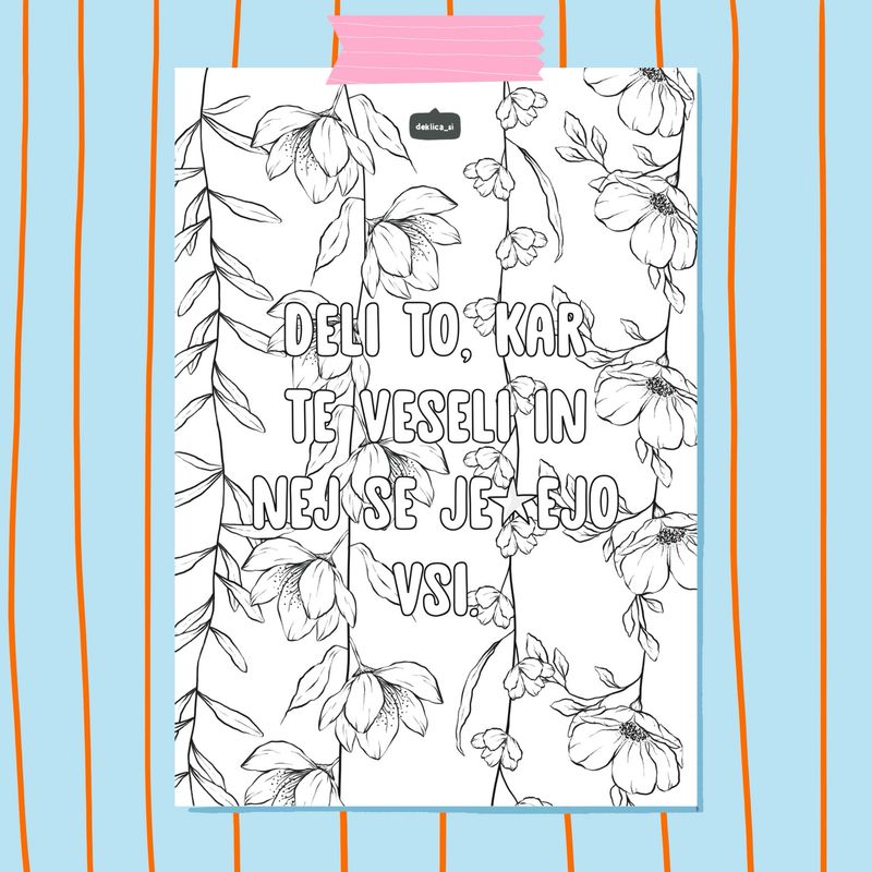 Print ‘Kar te veseli’ POBARVANKA (A4, 350g papir)