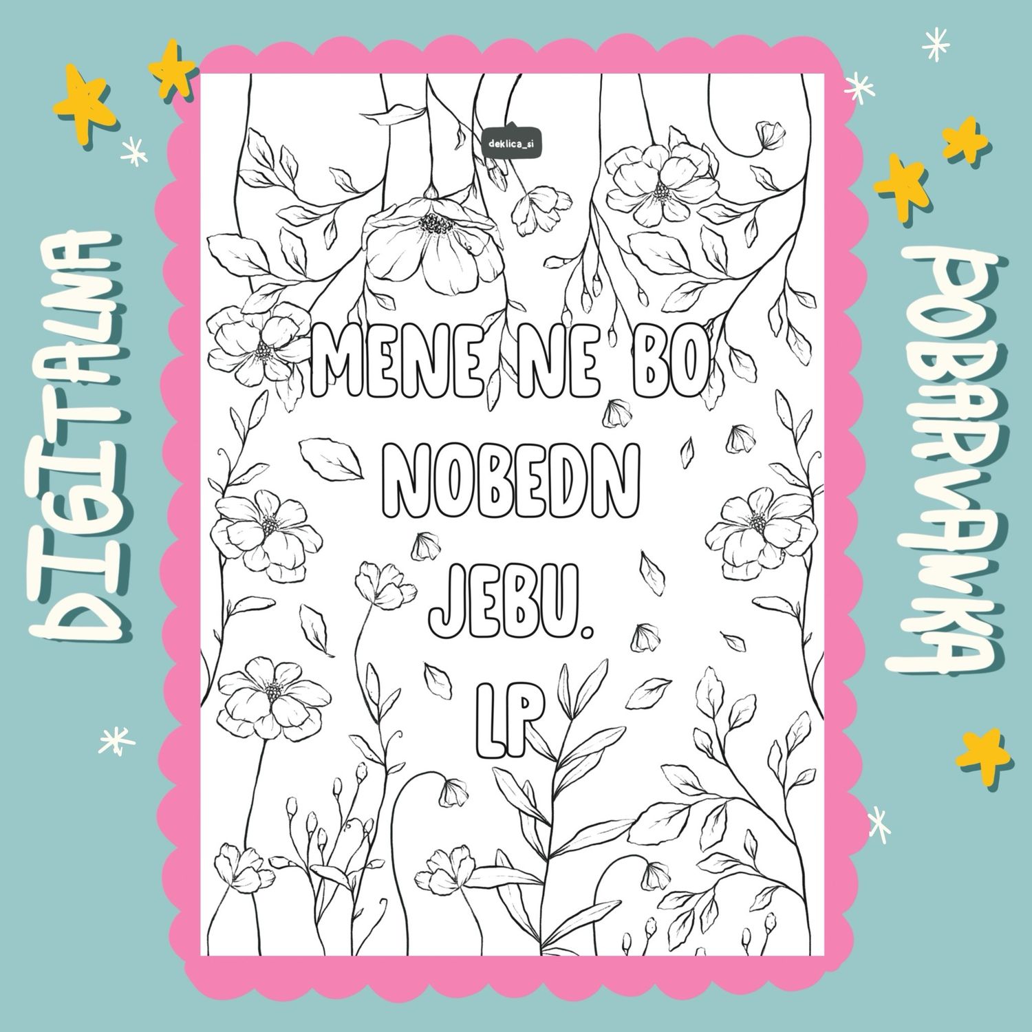 Digitalna POBARVANKA ‘Ne me jebat’