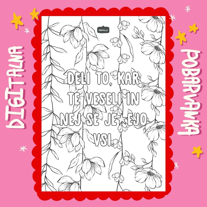 Digitalna POBARVANKA ‘Kar te veseli’