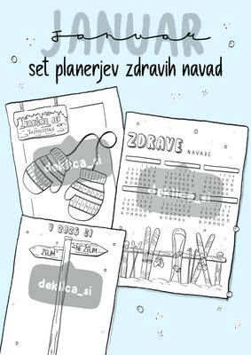 ZIMSKI Bullet Journal planer: dnevnik zdravih navad, dnevnik telesne teže, cilji za 2026, dnevnik razpoloženja - digitalni prenos (PDF)