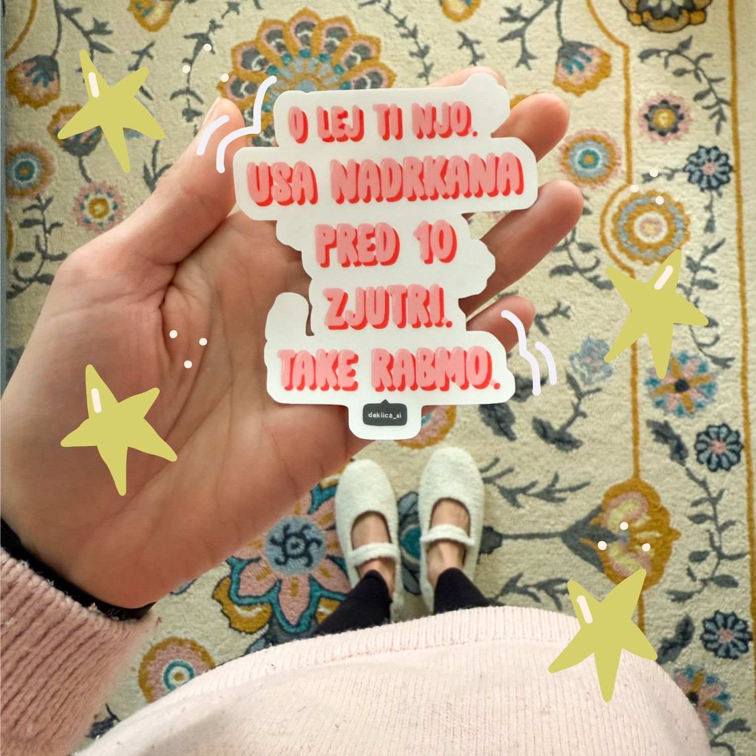 Nalepka ‘Lej ti njo’ (7.6 x 9 cm, vodoodporna, na prozornem ozadju)