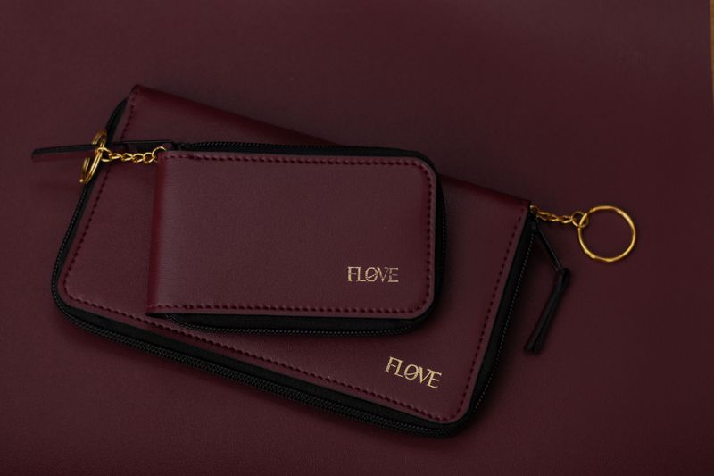 Bi fold Wallet Set ( Maroon)