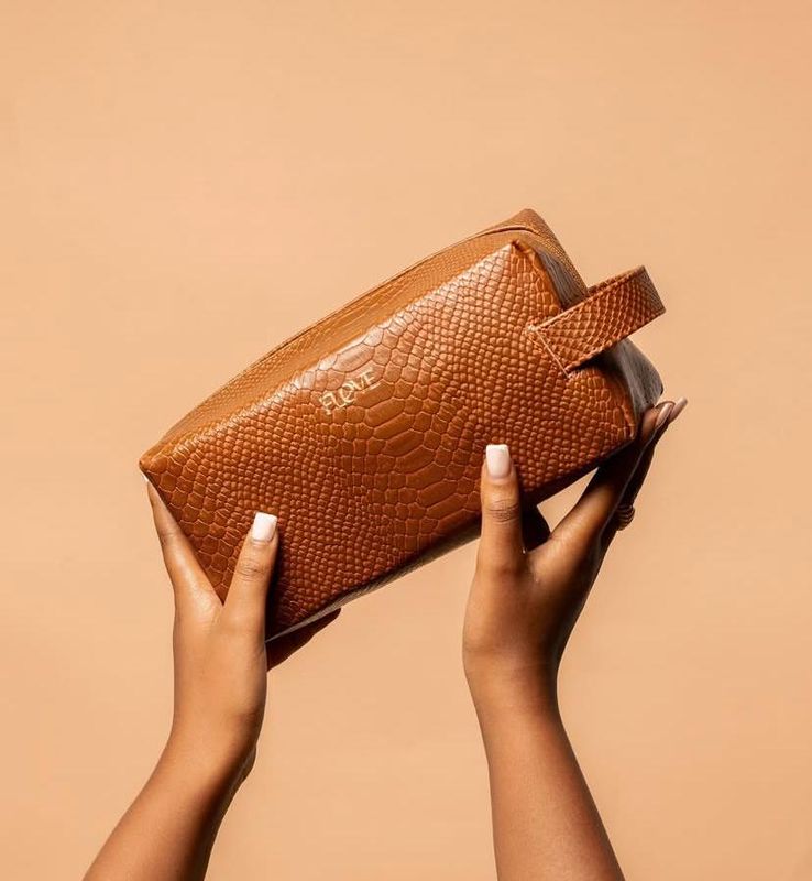 Wristlet Travel Pouch (Golden Brown)
