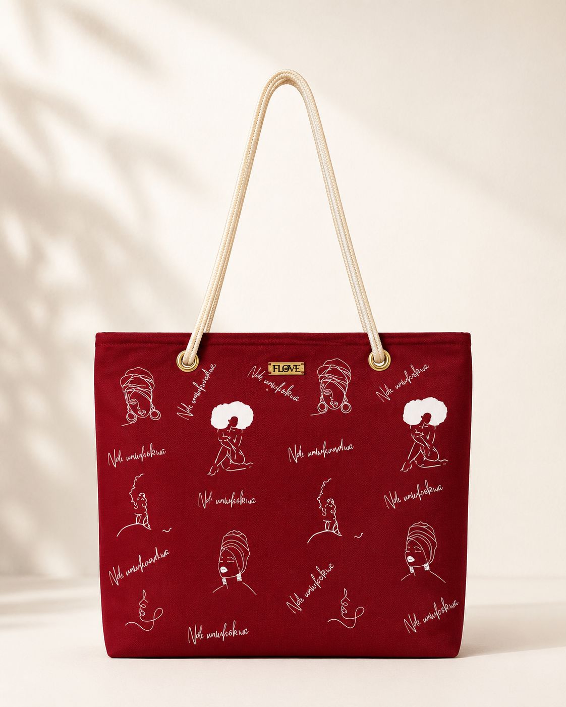 Ndi umukobwa tote bag ( Maroon)
