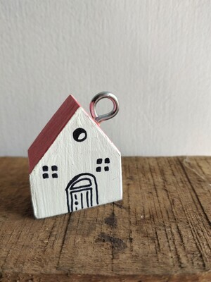 Mini Wooden House Ornaments