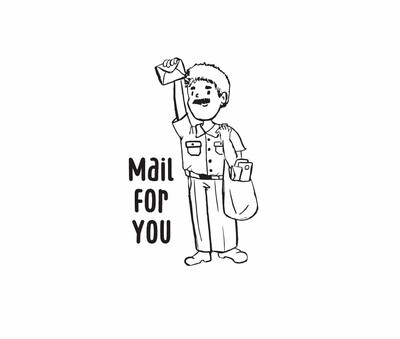 "Mail For You" Rubber Stamp
