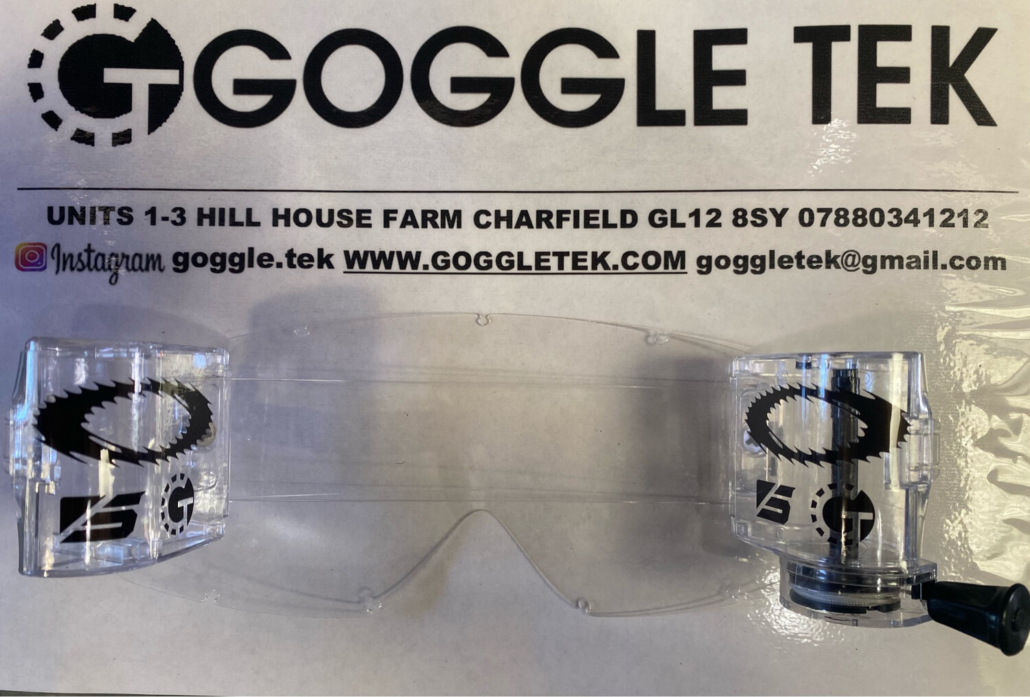 Black Oakley OFrame Clear canister 36mm roll-off system with fishing line,  clear mudstrip & film (Clear lens)