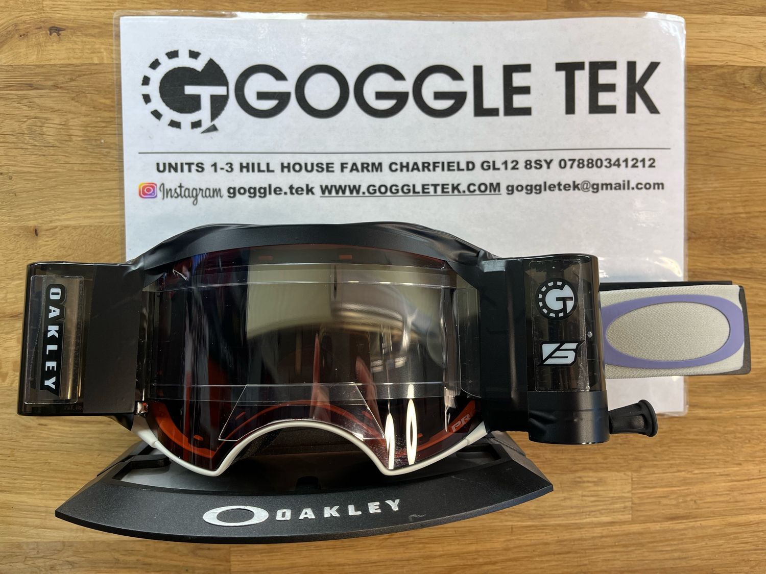 2024 Oakley Airbrake Cool Grey Goggle plus Goggletek 48mm roll off system (Prizm Black lens)